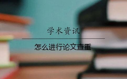 怎么進行論文查重